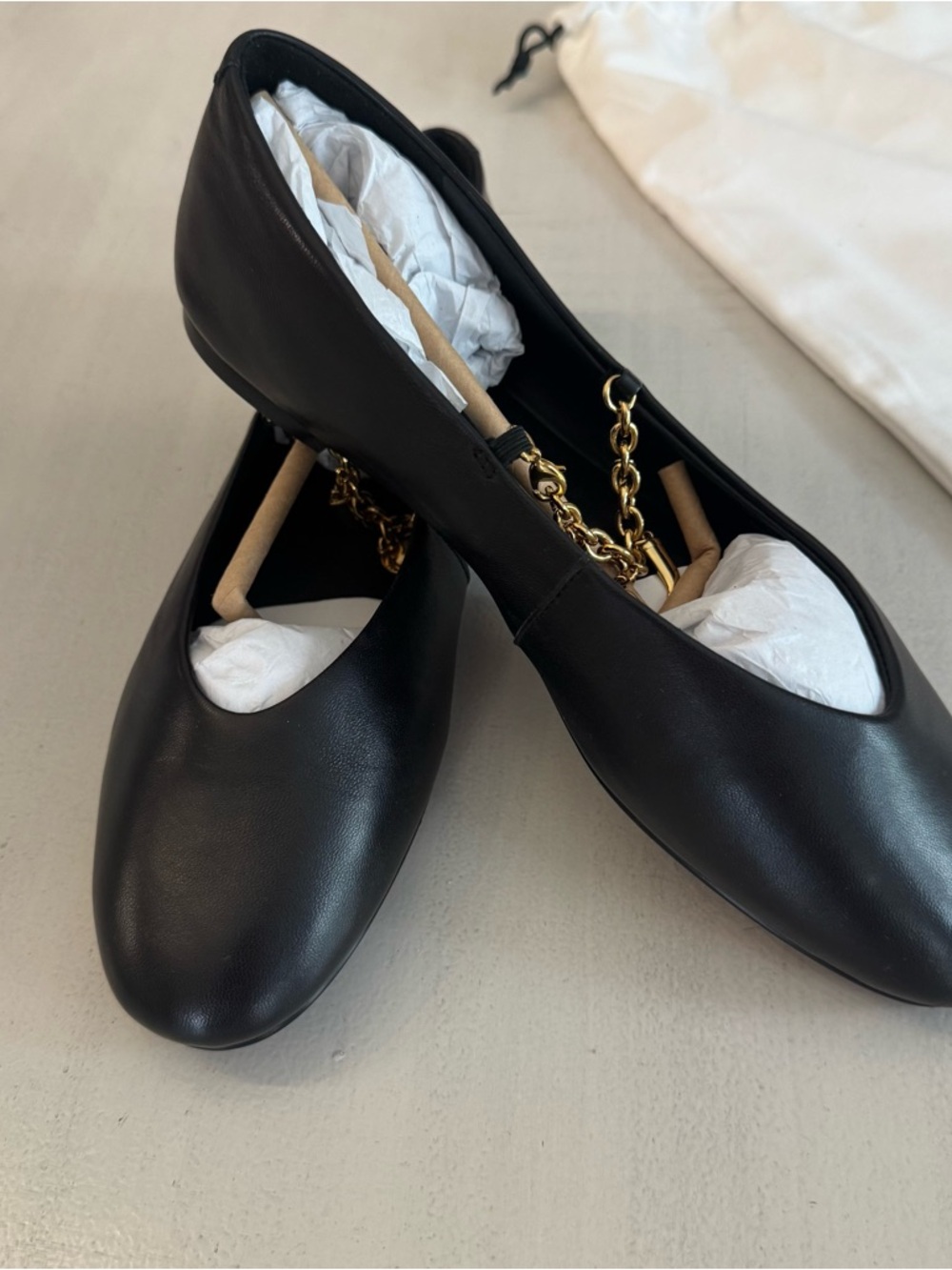 Madewell Womens Black Remy Mary Jane Leather Chain-Accent Ballet Flats Sz 9 NWOT - Picture 3 of 12